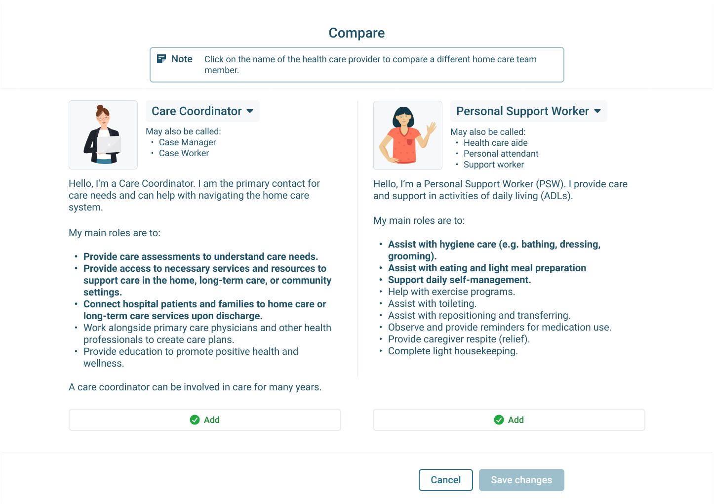 Compare Care providers